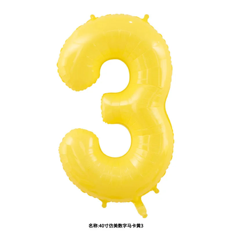 40‑Inch Yellow & White Macaron Daisy Number Foil Balloon