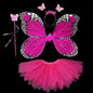 4Pcs Hot Sale Halloween Cosplay Fairy Angel Wings Insect Theme Costume For Kids Girls Butterfly Wings Costume Performance Dress