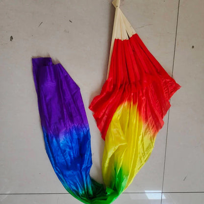 150cm Long Bamboo Silk Veil Fan With LED Light   Stage Performance Dance Costumes