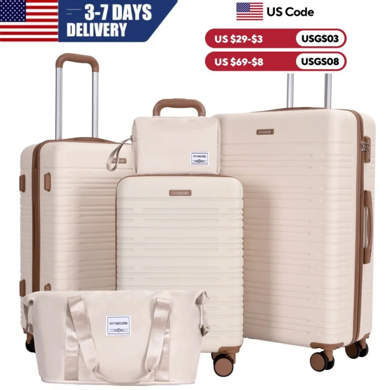 Luggage Sets 3-Piece Suitcases with Double Spinner Wheel ABS Hard Case Luggage with TSA Lock