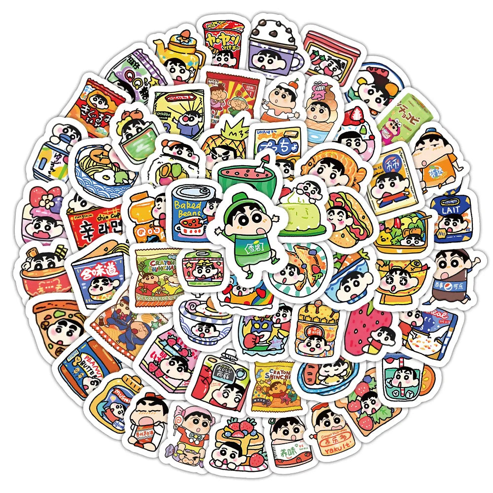 103pcs New Style Crayon Shin-chan Personalized Creative DIY Handbook Stickers Mobile Phone Skateboard Decoration Stickers