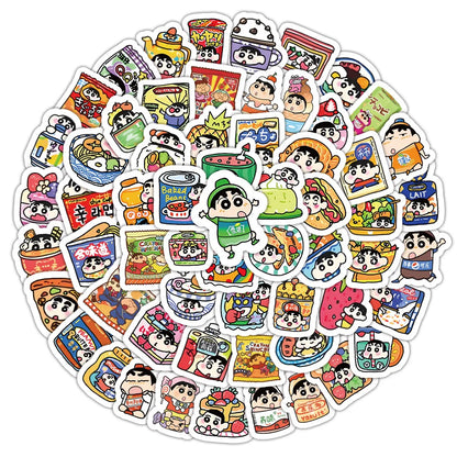 103pcs New Style Crayon Shin-chan Personalized Creative DIY Handbook Stickers Mobile Phone Skateboard Decoration Stickers