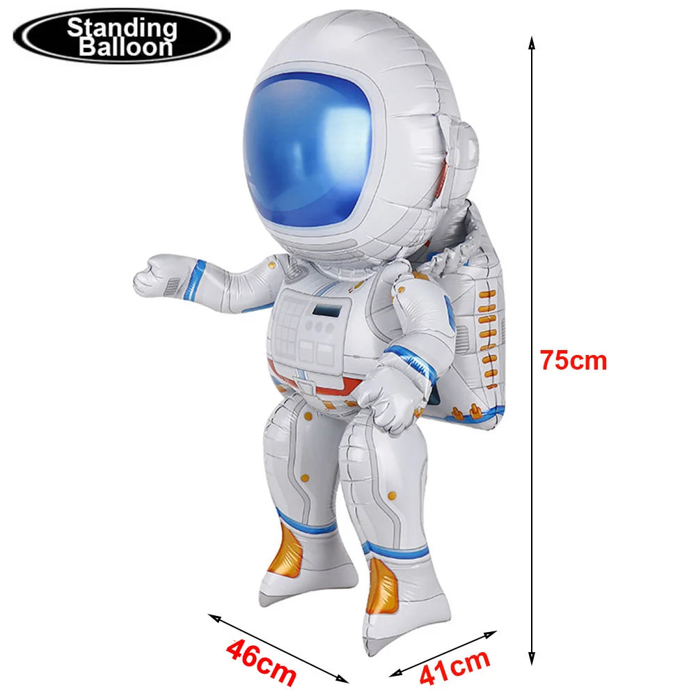 4D Standing Astronaut Spaceman Balloons Rocket Foil Balloons Kids Toys Baby Shower Outer Space Themed Birthday Party Decorations