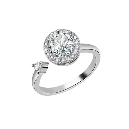 Fidget Spinner Ring Anxiety for Women Multiple Crystal Flower Eye Butterfly Animal Ring Rotate Anti Stress Wedding Jewerly