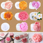 9 PCS Rose Flower Tulip Peony Heart Candle Soap Wax Mold Valentine Day Silicone for Small Butter Candles Chocolate Making Molds