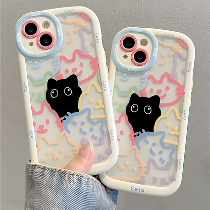Cat Animal Phone Case For iPhone iPhone 11 12 13 14 15 16 Pro Max SE Silicone Soft Cover