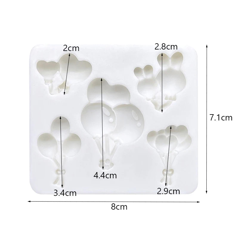 Heart Balloon Design Silicone Sugarcraft Mold Resin Tools Cupcake Baking Mould Fondant Cake Decorating Tools
