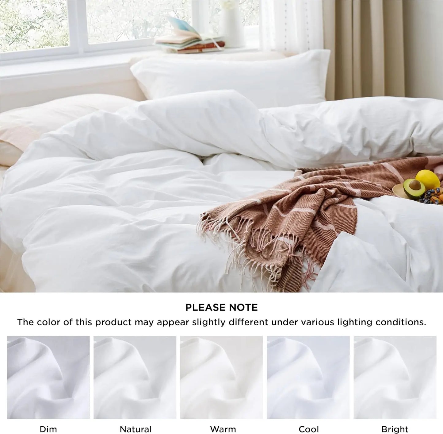 Bedsure King Size Duvet Cover Set: Prewashed, Soft and Cozy, 3 Pieces, 104x90 Inches with Zipper Closure