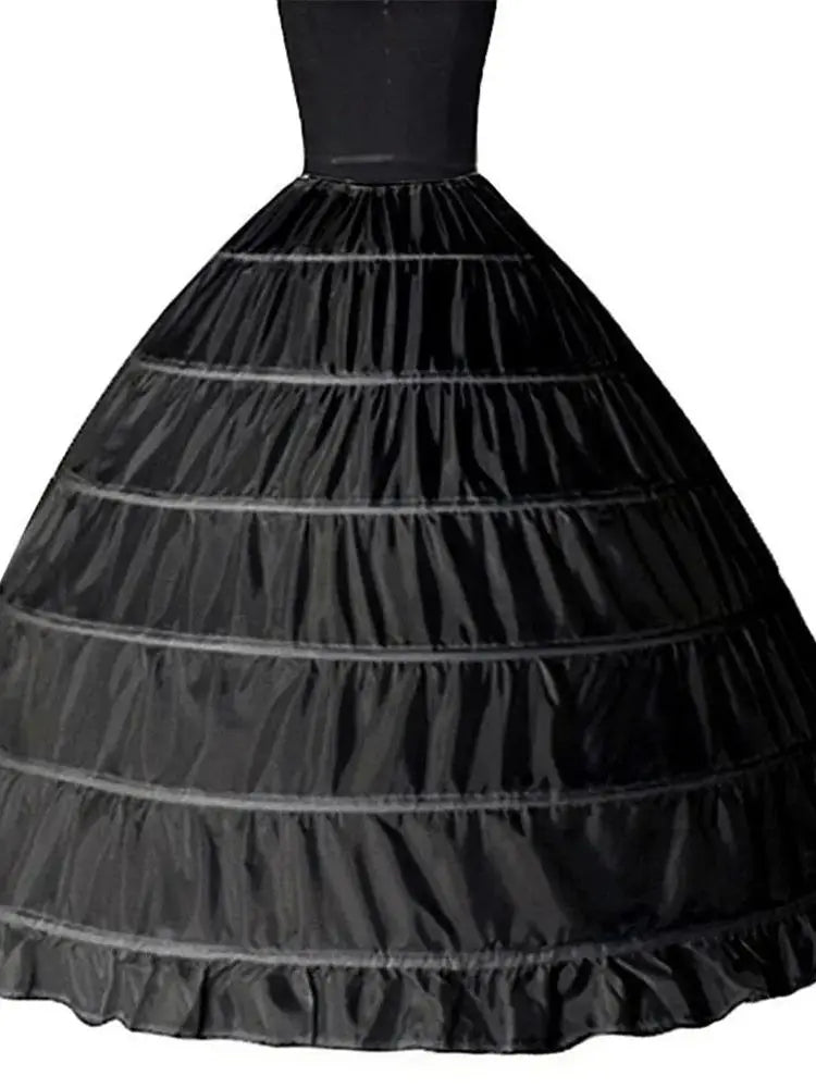 6 Hoop 3 Hoop 8 HoopCrinoline Black White Long Wedding Petticoat Ball Gown Dress Underskirt Skirt Half Slips Wedding Accessories
