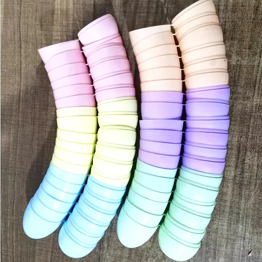 100Pcs Macaron Color Easter Eggs Plastic Fillable Easter Egg Hunt Game Supplies Candy Gift Packing Box Kids Birthday Party Decor
