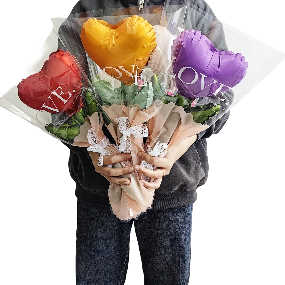 0/30/50pcs Mini Love Flower Balloons – Bouquet‑Style Heart Balloons for Valentine’s Day, Mother’s Day & Wedding DIY Decor
