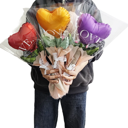 0/30/50pcs Mini Love Flower Balloons – Bouquet‑Style Heart Balloons for Valentine’s Day, Mother’s Day & Wedding DIY Decor