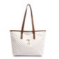 Classic Women Tote Bag, Synthetic Leather Geometric Design for Women Handbag Shoulder Bag, Large Capacity Shopping Travel Bag