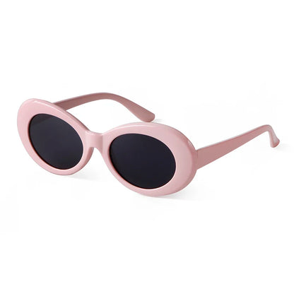 WHO CUTIE Vintage Small Oval Sunglasses Men Women Brand Designer 90S Retro White Leopard Frame Shades Sun Glasses OM524