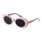 WHO CUTIE Vintage Small Oval Sunglasses Men Women Brand Designer 90S Retro White Leopard Frame Shades Sun Glasses OM524