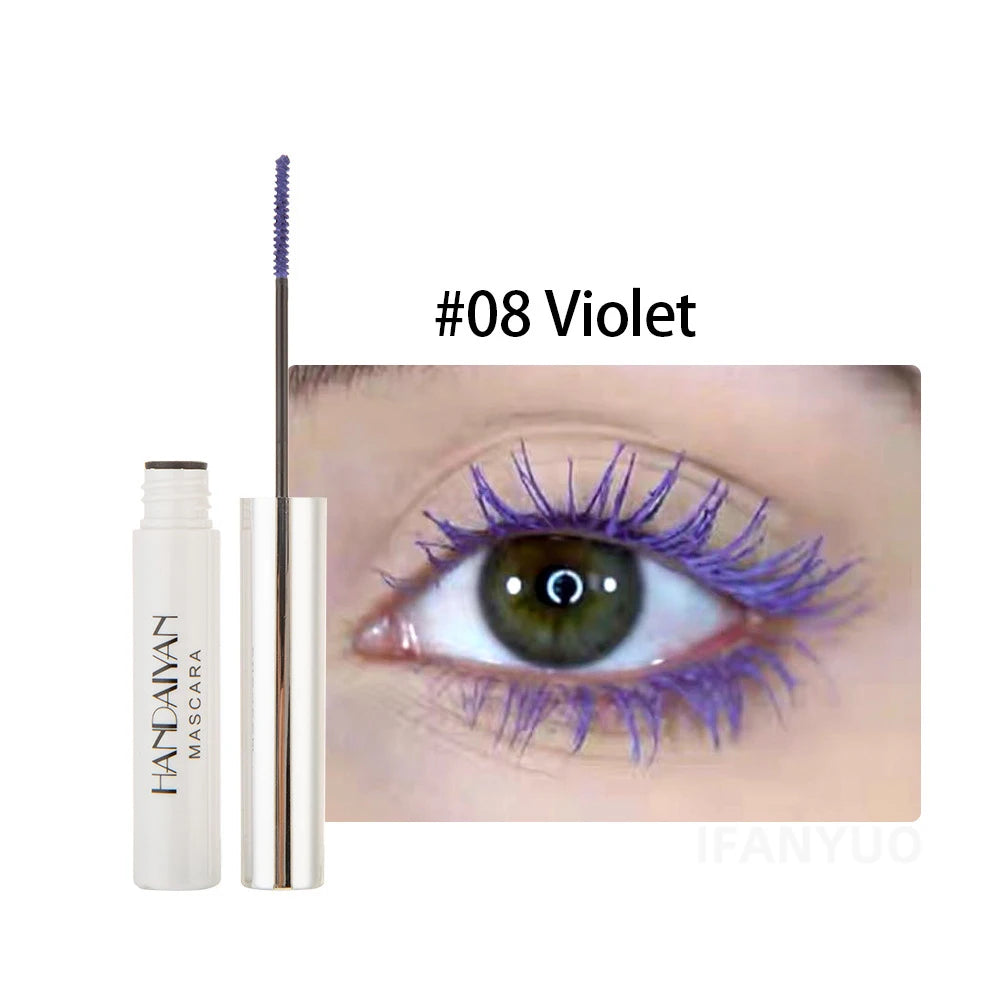 12 Color Mascara Waterproof Fast Dry Eyelashes Curls Extension Festival Make-Up Eyelashes Blue Red Purple Black White Mascara