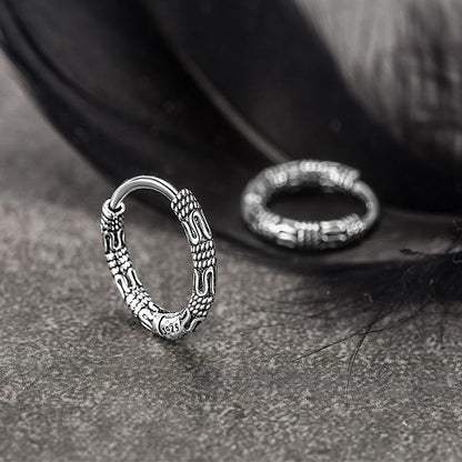 Vintage 925 Sterling Silver Hoop Earrings Pattern Earring For Women Silver Jewelry Korea New
