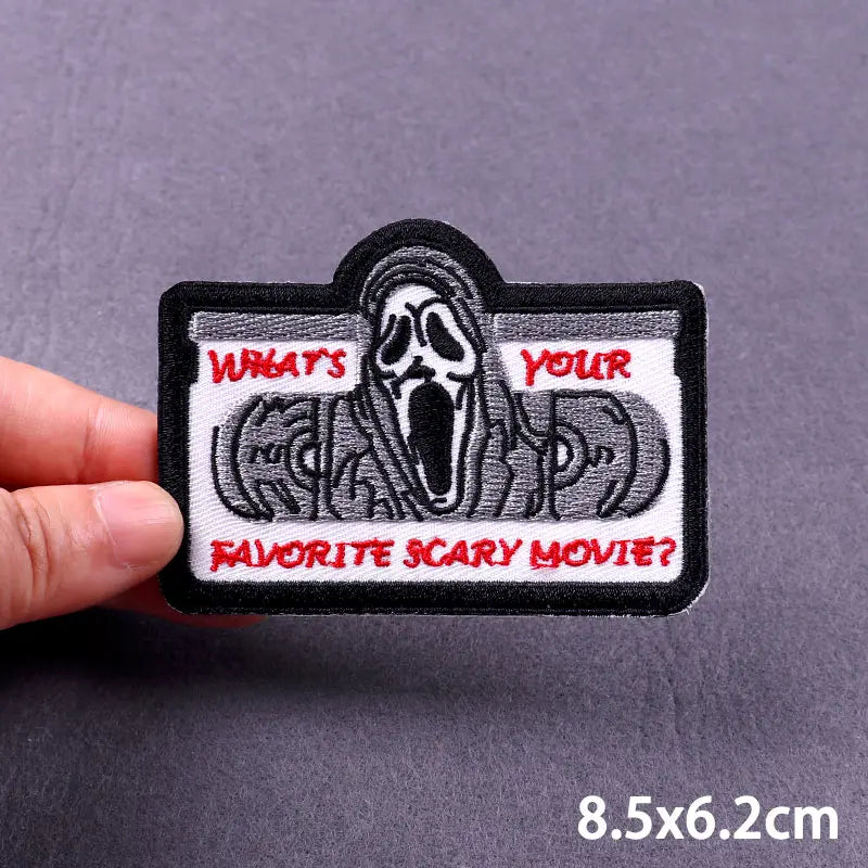 The Death Embroidery Iron On Patches For Clothing DIY Applique Patches On Clothes Skull Badges on backpack Jakcet
