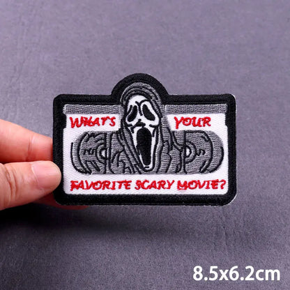 The Death Embroidery Iron On Patches For Clothing DIY Applique Patches On Clothes Skull Badges on backpack Jakcet