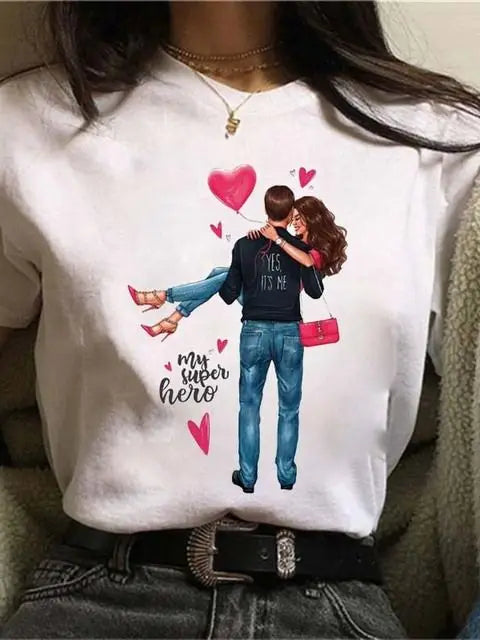 Maycaur Hot Sales Printed Female Tshirt Women Fashion Graphic Printed T-Shirt Harajuku Korean Style Short Sleeves Clothes Female