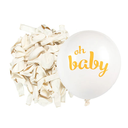 10pcs Oh Baby Printed Latex Balloons It is A Boy Girl Balloon Birthday Party Baby Shower Decoration Boy Girl Gender Reveal decor