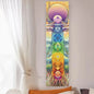 VIKAMA Seven Chakra Vertical Tapestry Rainbow Energy Wall Decor for Yoga Studio Meditation Space Wall Hanging Home Decoration
