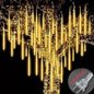 Solar Meteor Shower Rain String Lights Waterproof Garden Light 8 Tubes Christmas Tree Holiday Party Wedding Holiday Decoration
