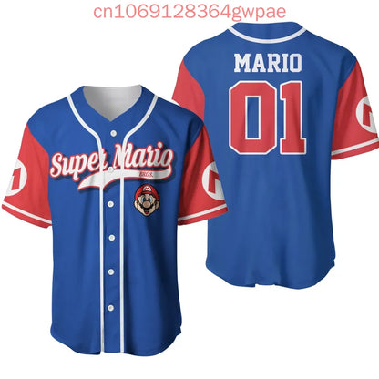 Super Mario Bros Donkey Kong Y2k Baseball Jersey Men's Women Short Sleeve Shirt Summer Casual Sports Kids Streetwear Tops