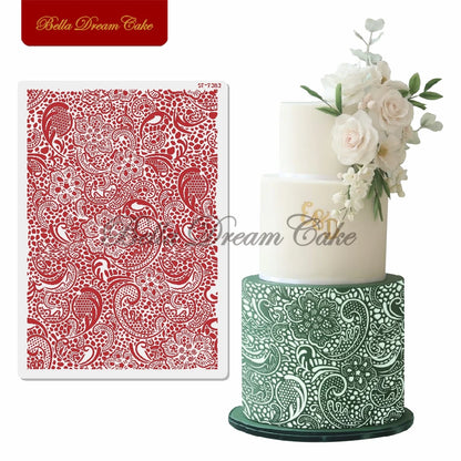 Various Flower Leaf Design Fondant Cake Stencil DIY Royal Cream Border Mold PET Drawing Template Cake Decorating Tools Bakeware