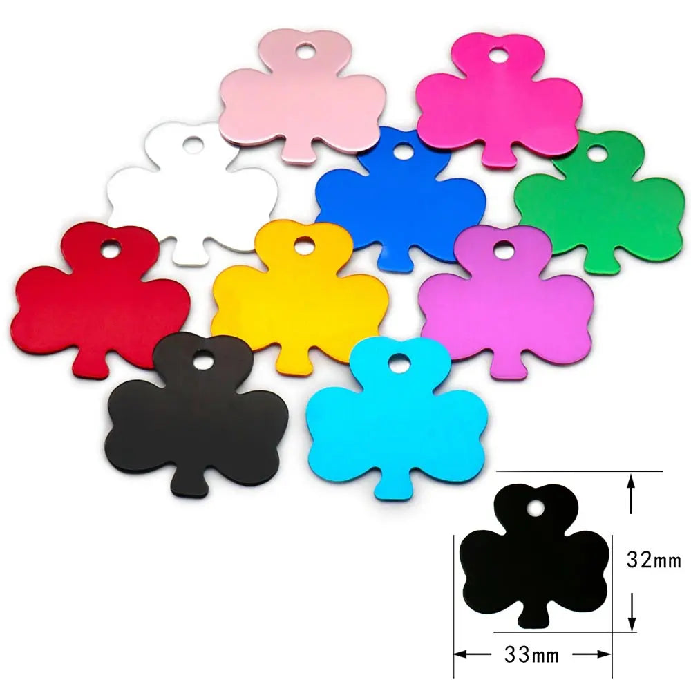 Random Mix 100pcs Aluminum Blank Dog Cat ID Pendant Engravable Ornament Tag Plates