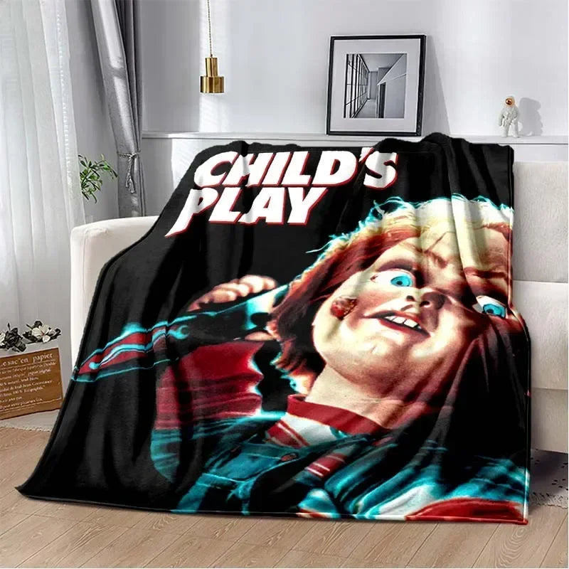 3D Horror Movie Character Chucky Saw Cartoon Area Blanket Fashion Soft Cozy Living room Bedroom Sofa Bed Travel Blanket