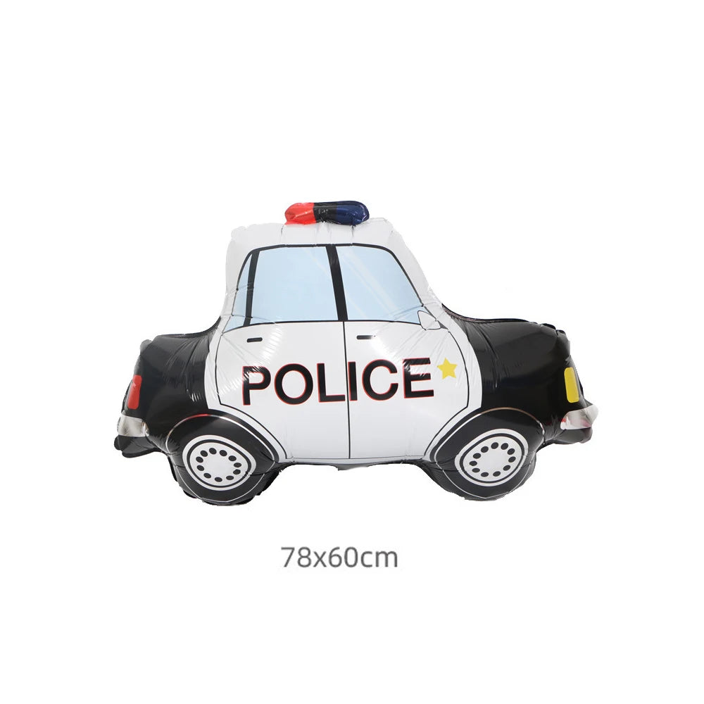 1pc Large Transportation Balloon Racing Balloon Fire Truck Ambulance School Bus Excavator Motorcycle Balloon for Boys Birthday