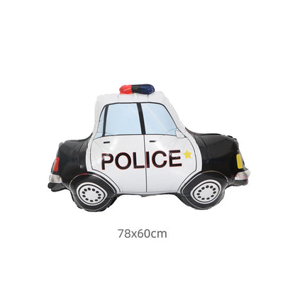 1pc Large Transportation Balloon Racing Balloon Fire Truck Ambulance School Bus Excavator Motorcycle Balloon for Boys Birthday