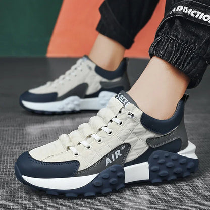 Men's Spring New Sport Shoes Casual Classic Trendy Thick Bottom Leisure Shoes Breathable Microfiber Upgraded Spring Autumn