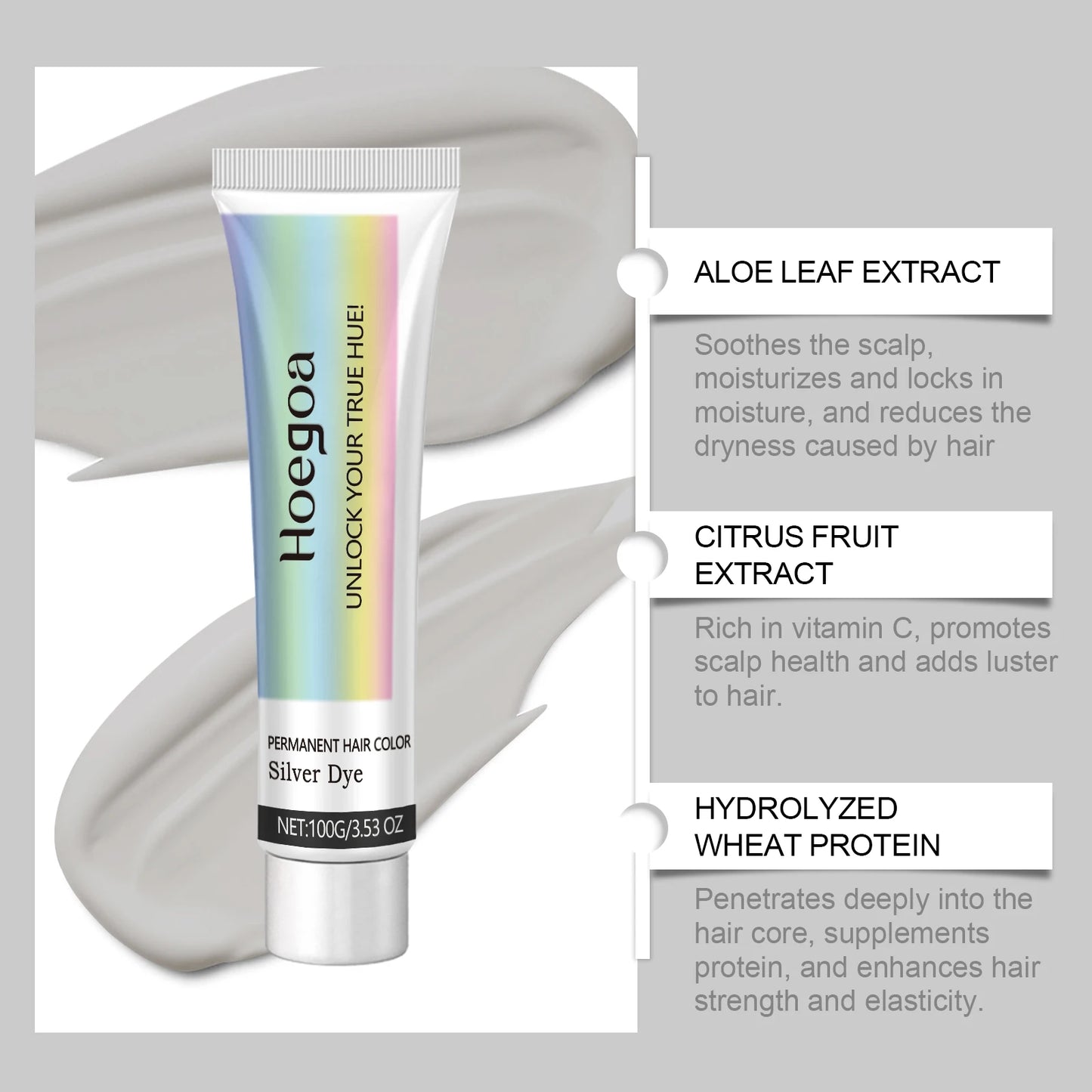 Permanent Grey Hair Dye Styling Hair Color Wax Shampoo No Damage Quick Coloring Long-Lasting Professional Hair Dyeing Cream