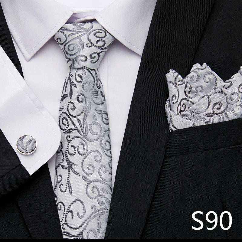 Tie Pocket Squares Cufflink Necktie Set