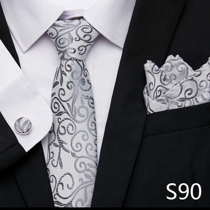 Tie Pocket Squares Cufflink Necktie Set