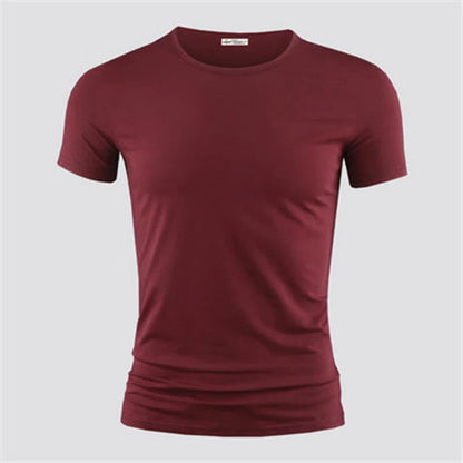 Men's Pure Color V Collar Short Sleeved T-Shirt