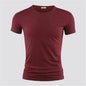 Men's Pure Color V Collar Short Sleeved T-Shirt
