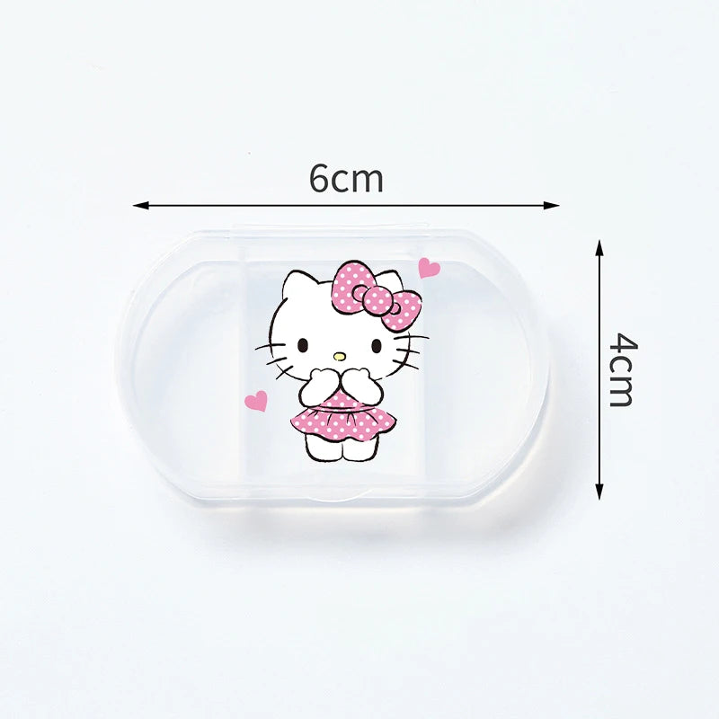Cartoon Hello Kitty My Melody Plastic Pill Box Mini Tablet Case Anime Kawaii Portable Travel Medicines Storage Case Container