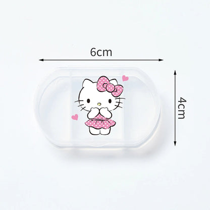 Cartoon Hello Kitty My Melody Plastic Pill Box Mini Tablet Case Anime Kawaii Portable Travel Medicines Storage Case Container