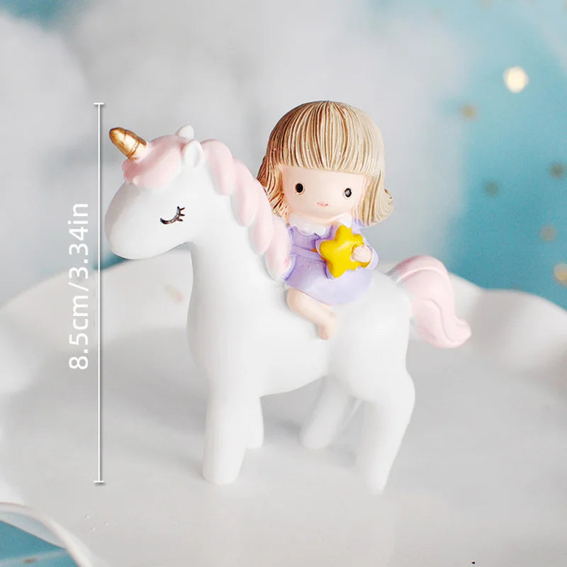 9‑Piece Unicorn Rainbow Cake Topper Set – Unicorn, Clouds, Stars & Happy Birthday Decorations for Girls’ First Birthday Party