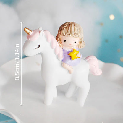 9‑Piece Unicorn Rainbow Cake Topper Set – Unicorn, Clouds, Stars & Happy Birthday Decorations for Girls’ First Birthday Party