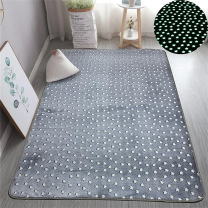 Multicolour Stars Pattern Glow in The Dark Area Rug Horse Area Rug Living Room Carpet Luminous Area Rug Indoor Rugs for Children