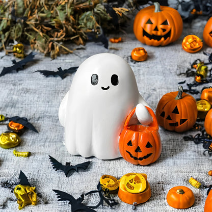 Spooky Halloween Pumpkin Adorable Resin Tabletop Decoration for Home Office Desk Art Display Gift Idea