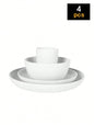 4/16/24pcs Reusable plastic tableware set, including plates, bowls and cups
