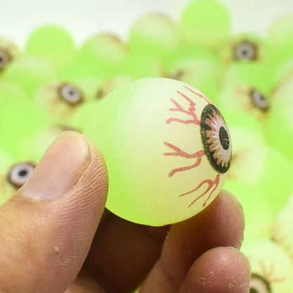 10pcs Glow in The Dark Eyeball 32MM Bouncy Ball Halloween Supplies Toys Horror Luminous Scary Ball Kids Toys Gift Fake Eyeballs