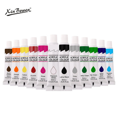 Acrylic Pigment  Paint Set 9mL 12 Colors