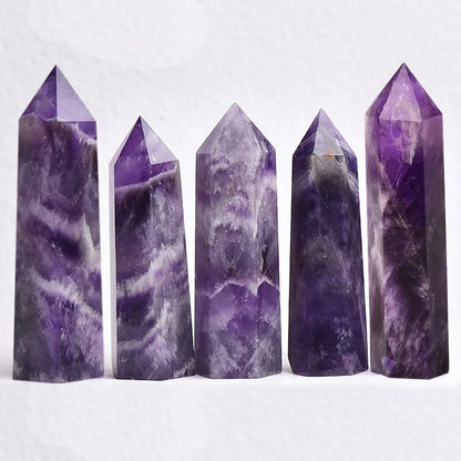 Natural Stone and Crystals Point Wand Rose Quartz Amethyst Home Decoration Mineral Stones Crafts