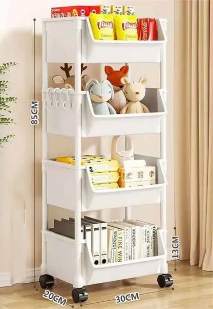 Trolley Bookshelf Kitchen Storage Rack Kitchen Corner Narrow Slit Storage Cabinet Bathroom Living Room Home Organizer